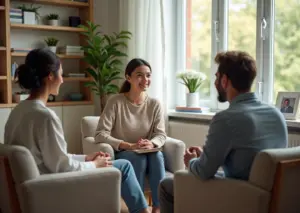 Психологический сеанс в уютном кабинете с семьёй и парой